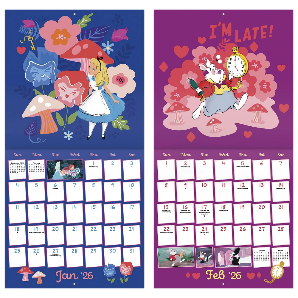 Alice In Wonderland 2026 Wall Calendar - Online Exclusive
