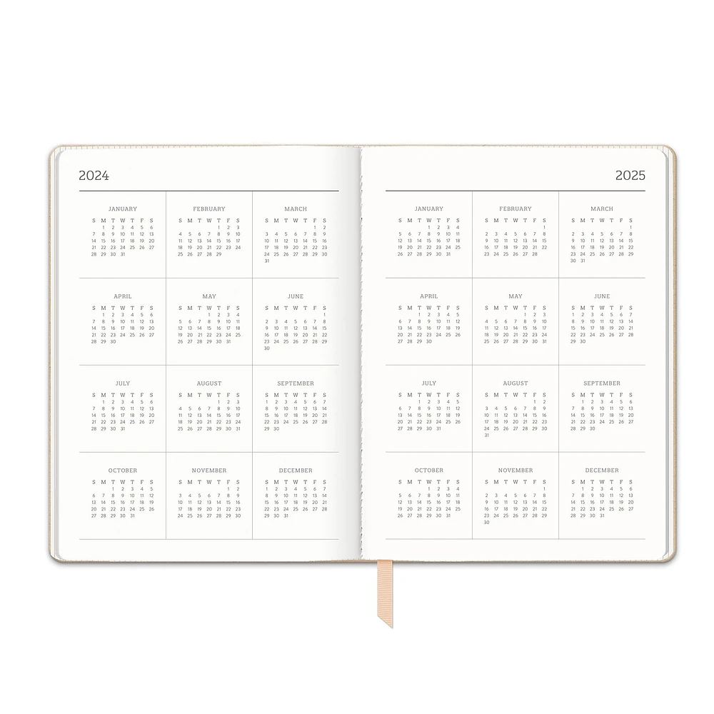 Flowers On Rose Quartz Large Dual-Textured Planner 2025 Calendar