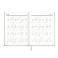 Flowers On Rose Quartz Large Dual-Textured Planner 2025 Calendar