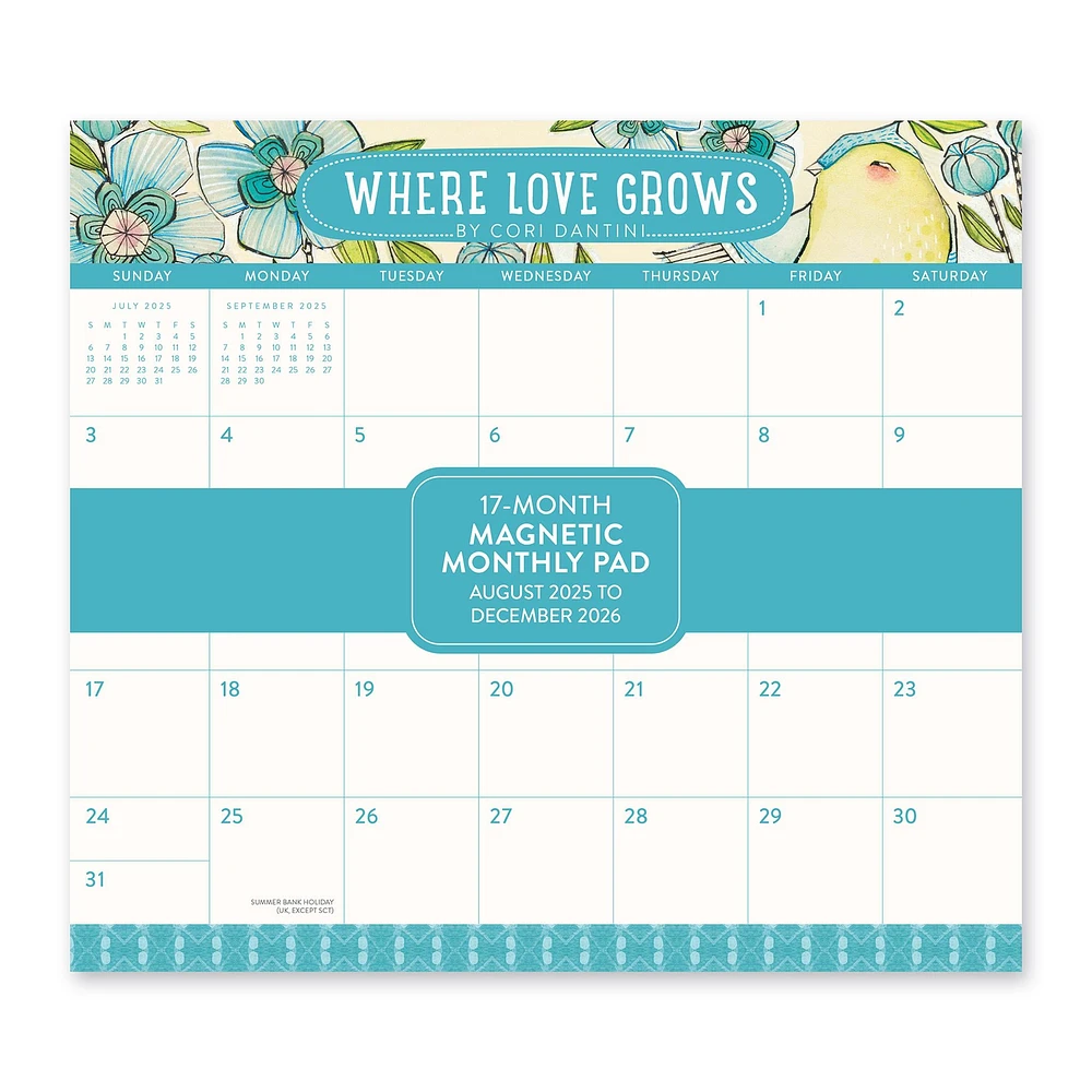 Where Love Grows 2026 Exclusive Mini Magnetic Pad Calendar
