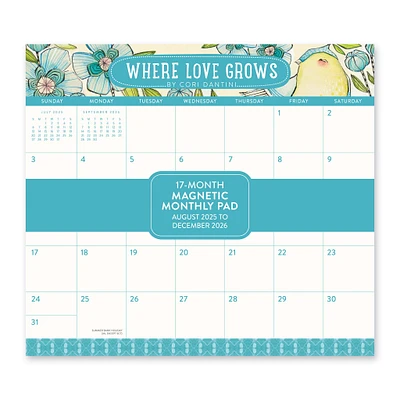Where Love Grows 2026 Exclusive Mini Magnetic Pad Calendar