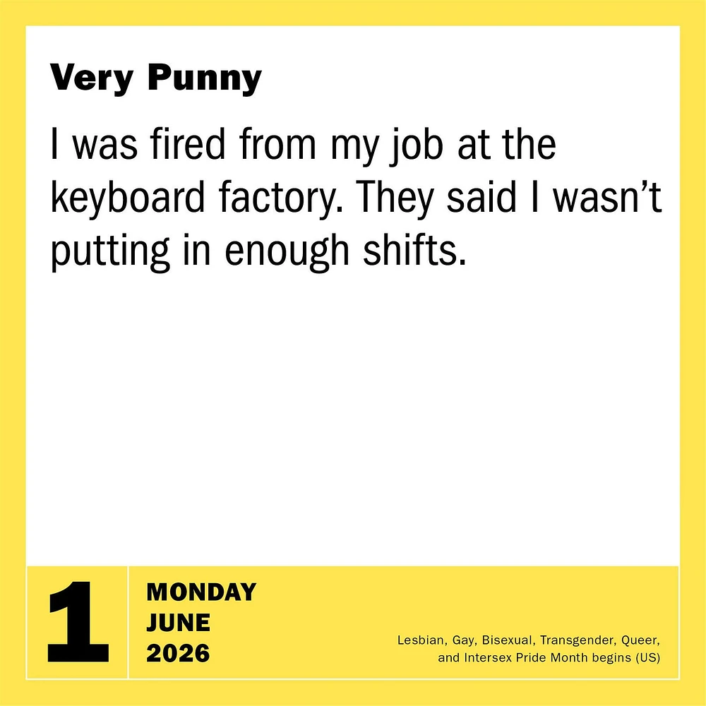 Bad Jokes And Punderful Puns 2026 Box Calendar
