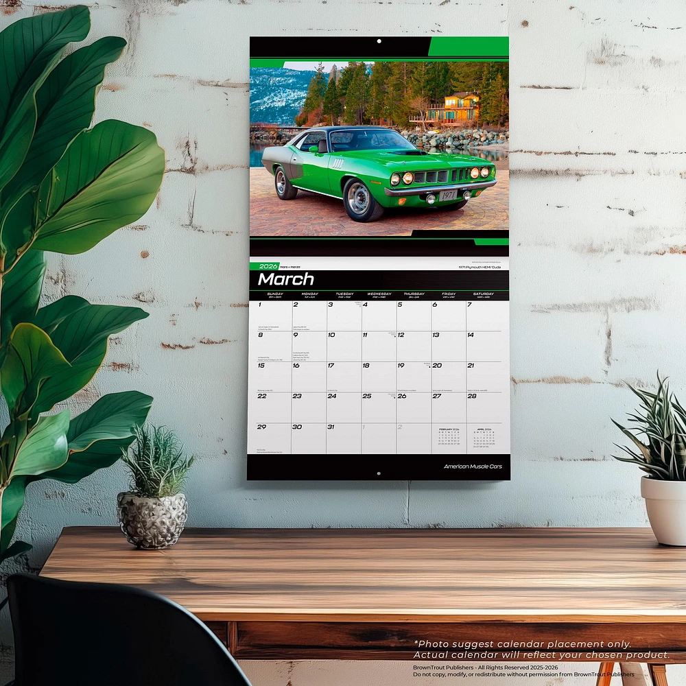 American Muscle Cars 2026 Wall Calendar