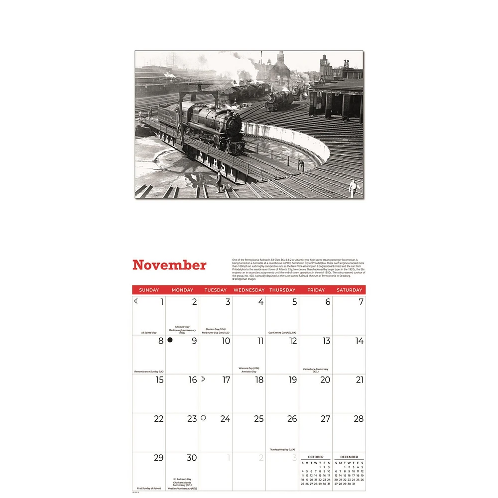 Trains Classic 2026 Wall Calendar