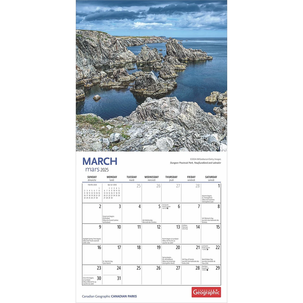 Canadian Parks Can Geo Mini 2025 Calendar