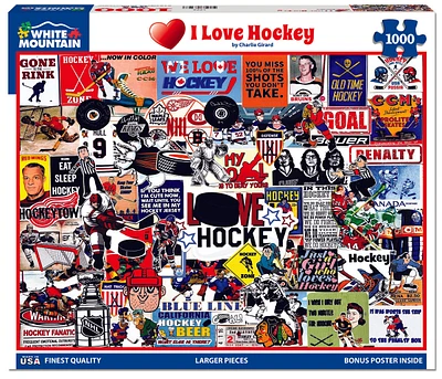 I Love Hockey 1000 Piece Puzzle - Online Exclusive