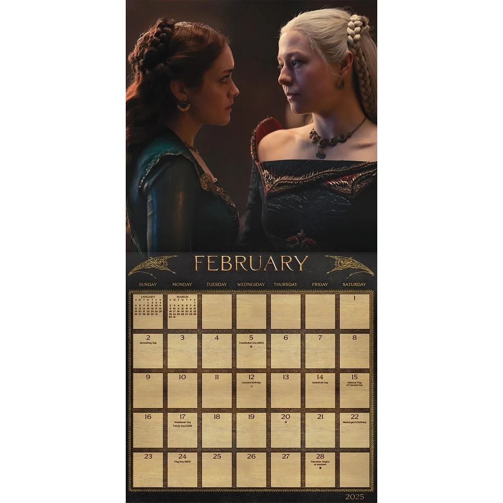 Game Of Thrones House Of The Dragon Wall 2025 Calendar