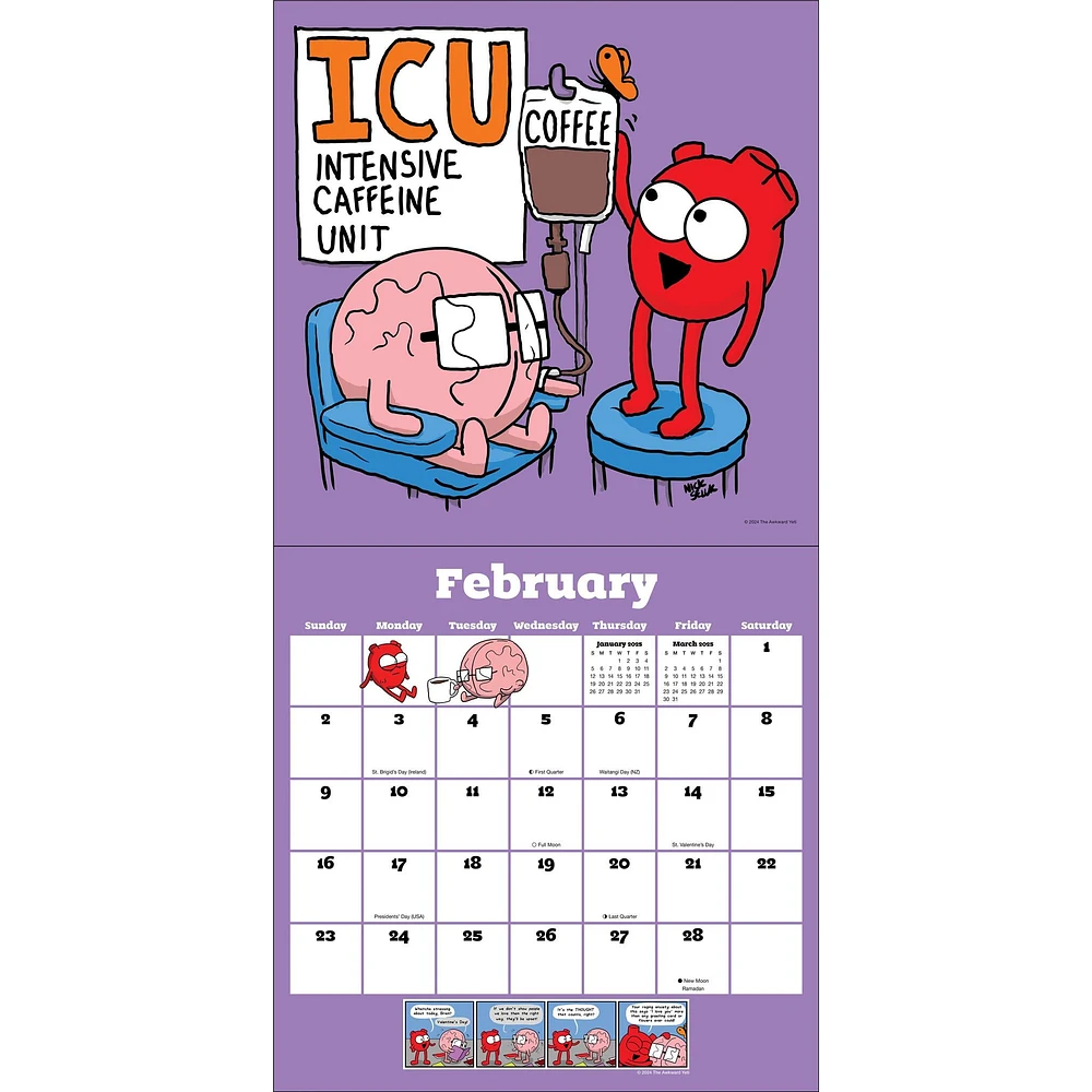 Heart And Brain Wall 2025 Calendar