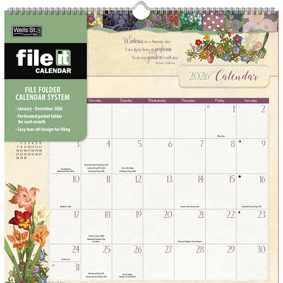 Botanical Gardens 2026 File It Wall Calendar - Online Exclusive