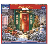 Christmas Door 500 Piece Puzzle White Mountain