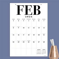 Typography 2026 Poster Calendar
