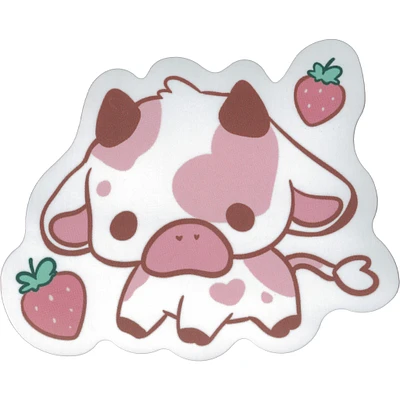 Strawberry Cow Vinyl Sticker