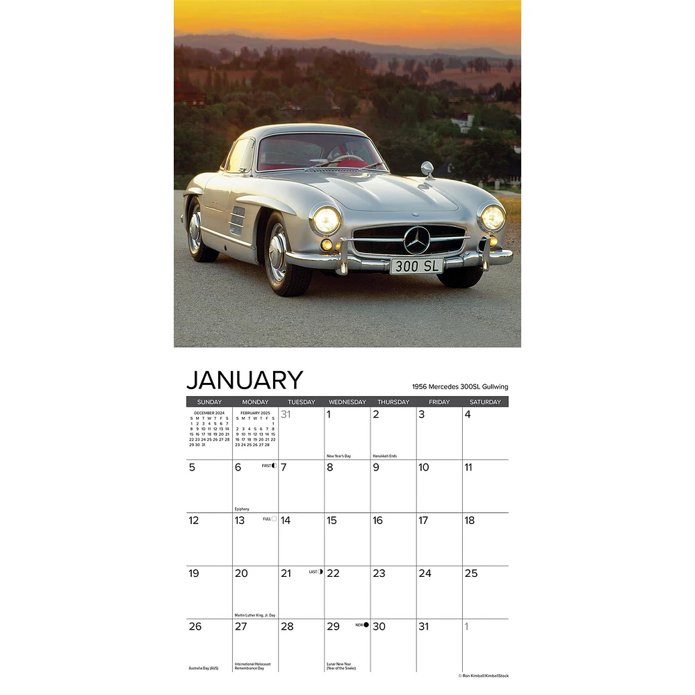 Classic Cars Mini 2025 Calendar