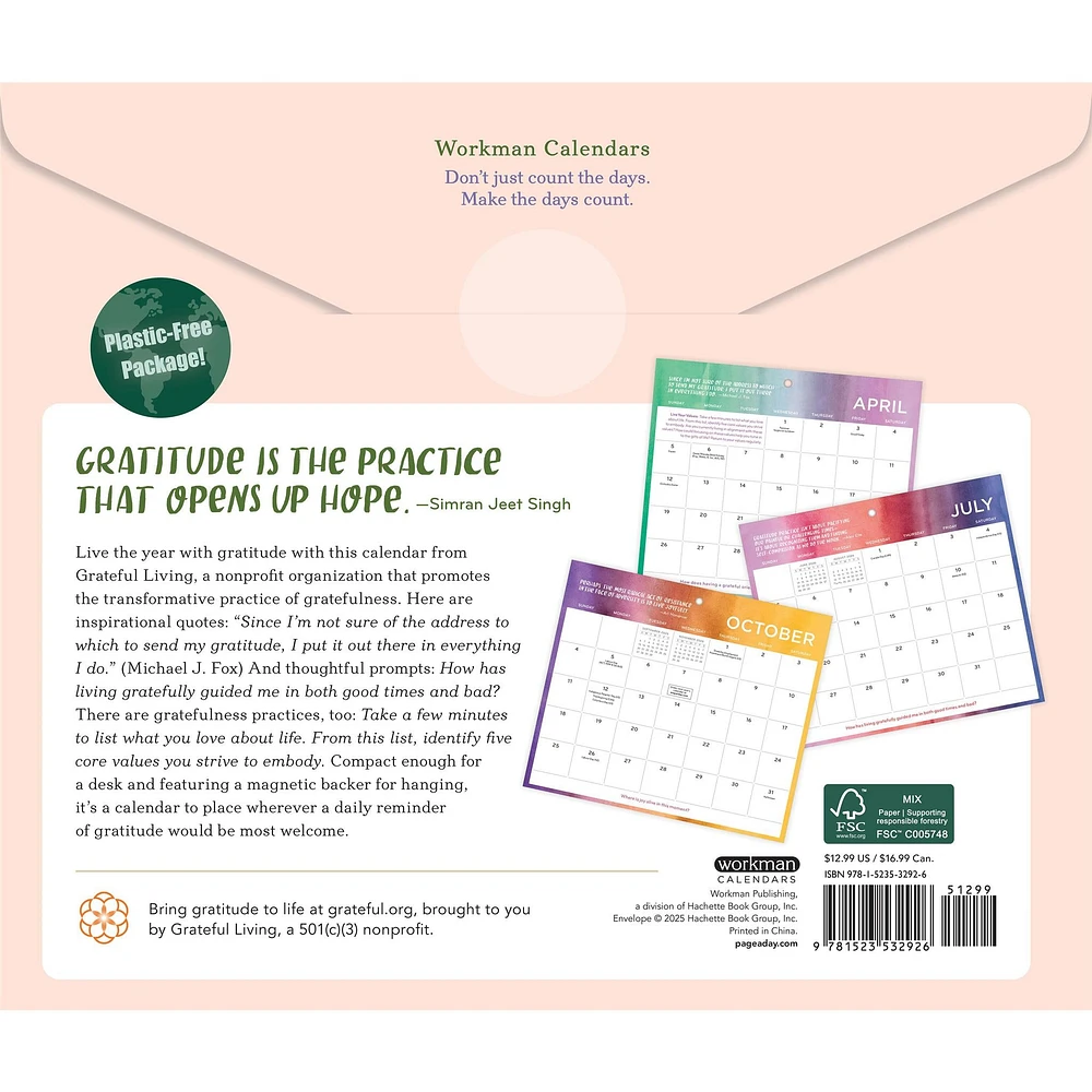 Everyday Gratitude 2026 Mini Magnetic Calendar - Online Exclusive