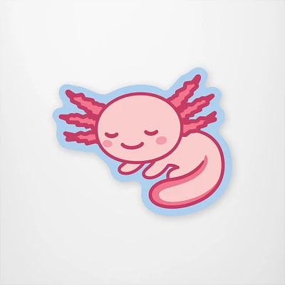 Sleepy Axolotl Vinyl Sticker