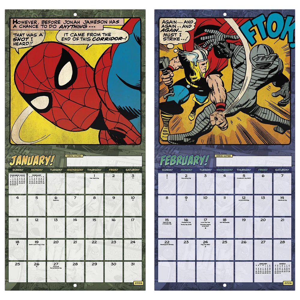 Marvel Comics 2026 Mini Calendar