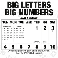 Big Letters Big Numbers 2026 Wall Calendar