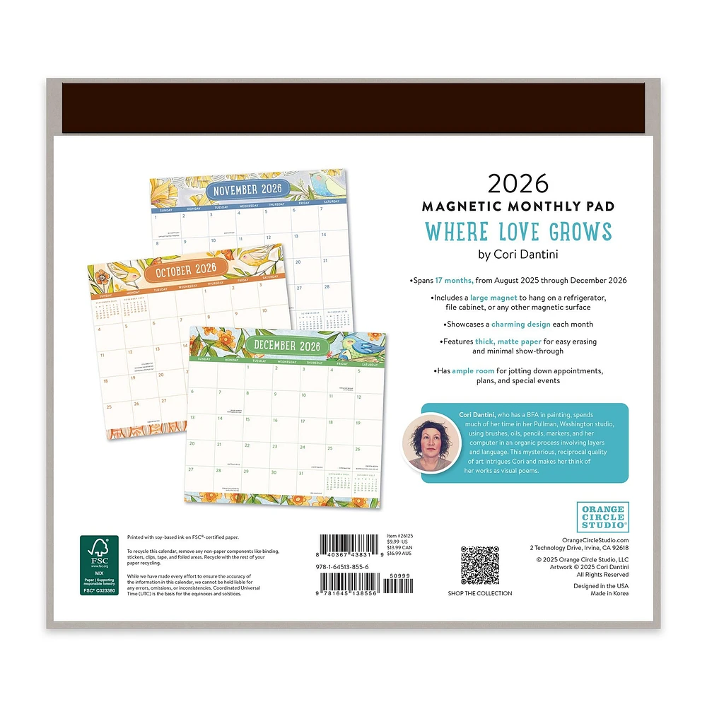 Where Love Grows 2026 Exclusive Mini Magnetic Pad Calendar