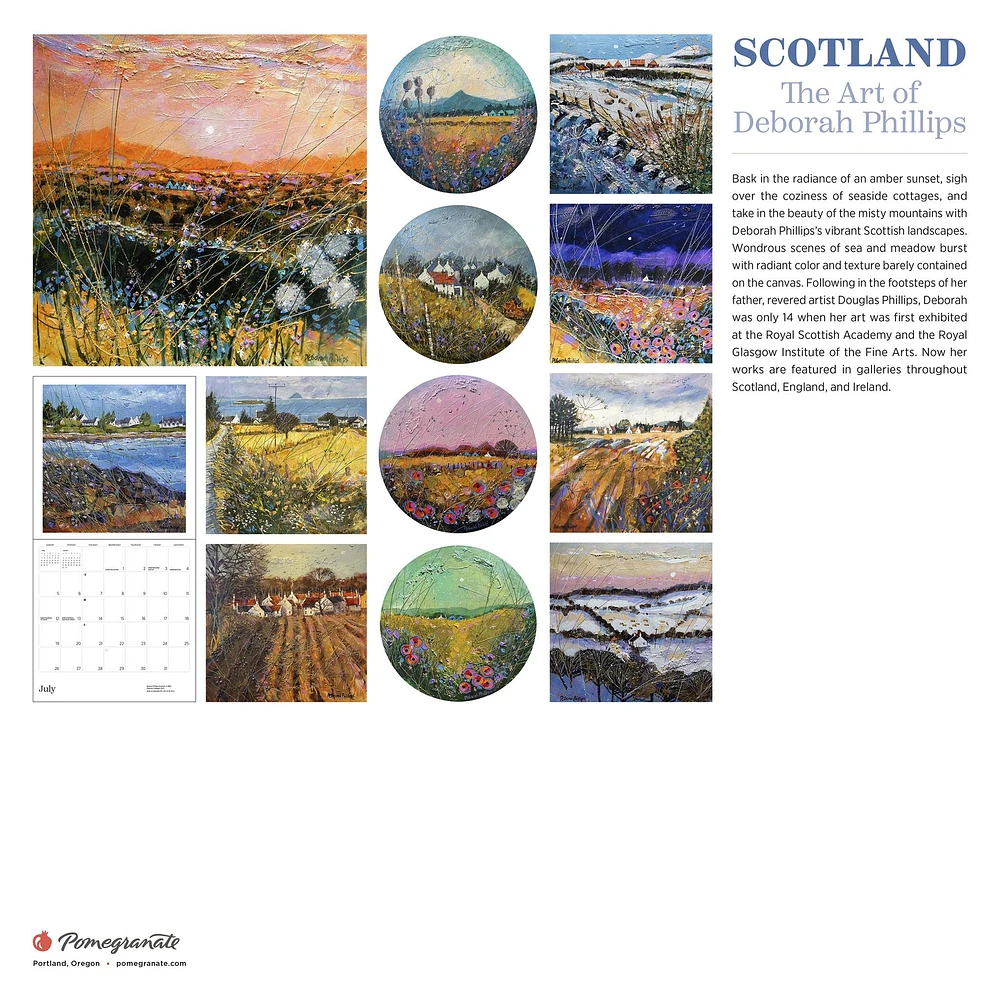 Scotland The Art Of Deborah Phillips 2026 Wall Calendar - Online Exclusive