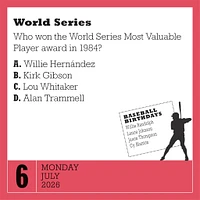 Year Of Baseball Trivia 2026 Box Calendar