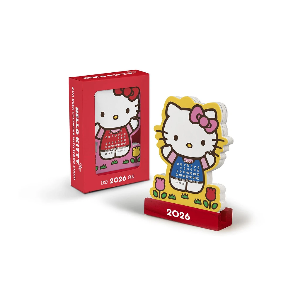 Hello Kitty Playful Pink Easel with Wood Stand 2026 Calendar - Online Exclusive
