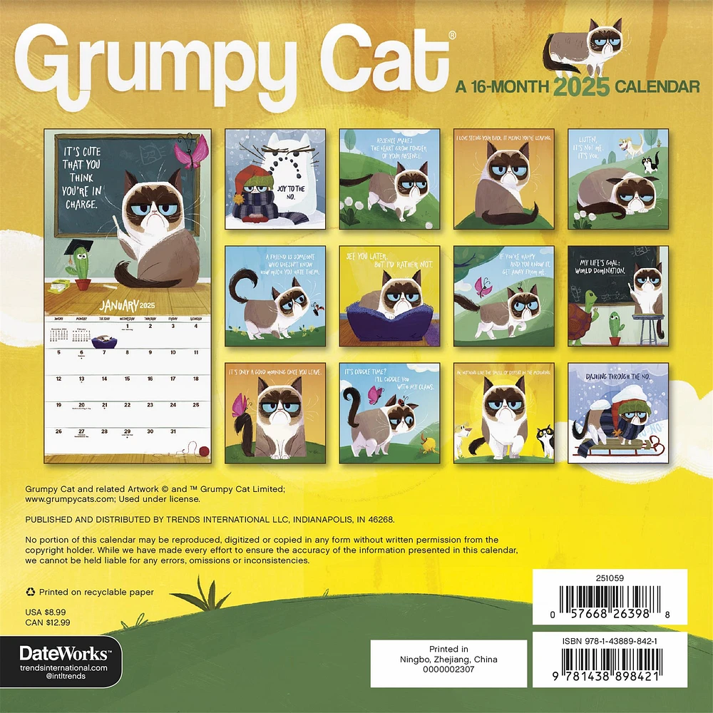 Grumpy Cat Mini 2025 Calendar - Online Exclusive