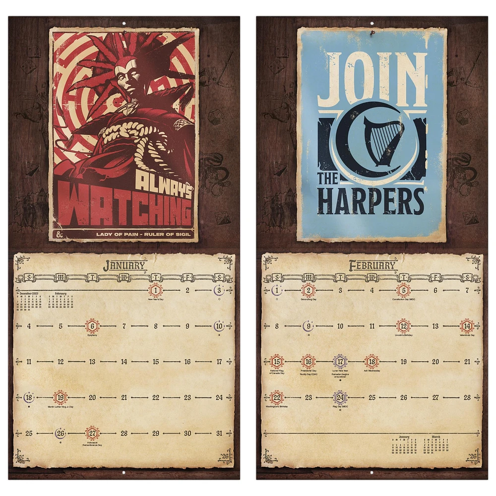Dungeons And Dragons Classic 2026 Wall Calendar - Online Exclusive