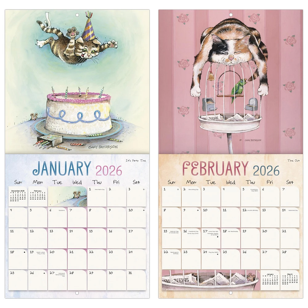 Gary Patterson Cats 2026 Mini Calendar