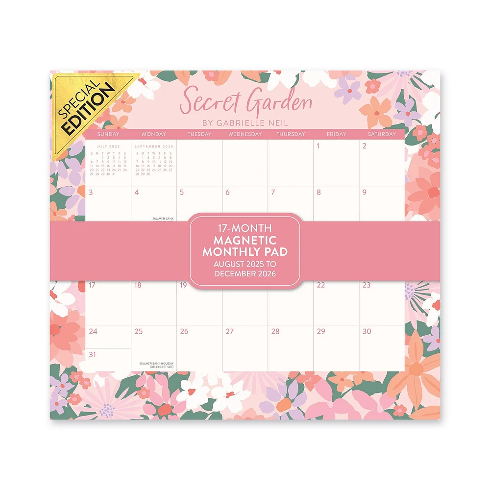 Secret Garden 2025-2026 Exclusive Mini Magnetic Pad Calendar