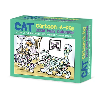 Cat Cartoon A Day By Jonny Hawkins 2026 Box Calendar