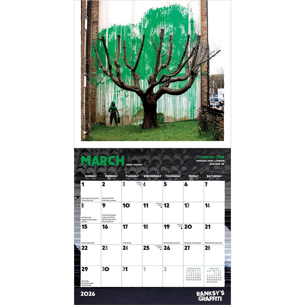 Banksys Graffiti 2026 Mini Calendar - Online Exclusive