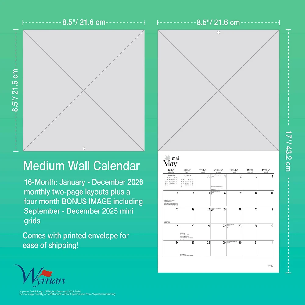 Maud Lewis Medium 2026 Mini Calendar