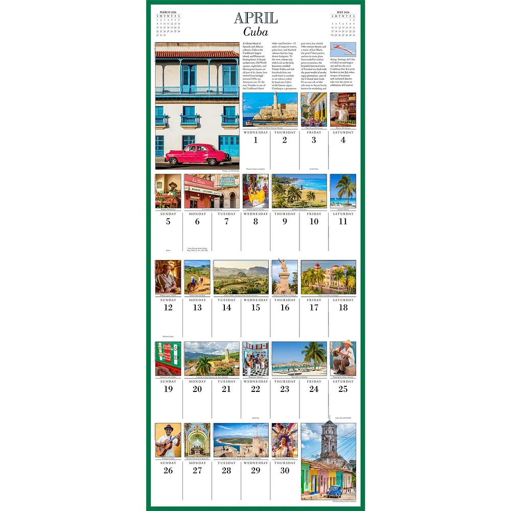 1000 Places To See Before You Die 2026 Wall Calendar