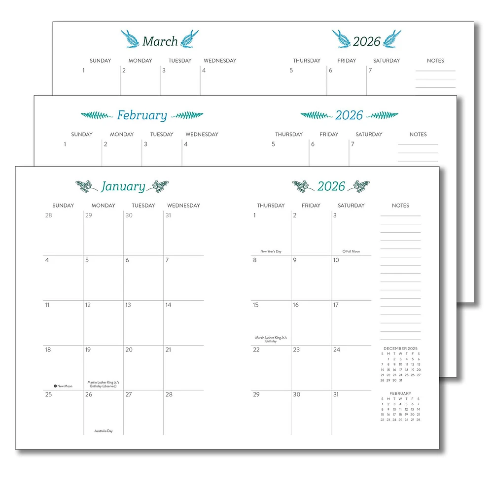 Greenery 2026 Weekly Engagement Calendar