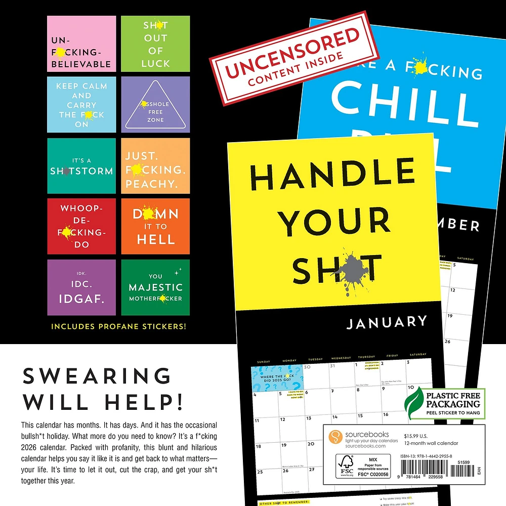 A Fucking Calendar 2026 Wall Calendar
