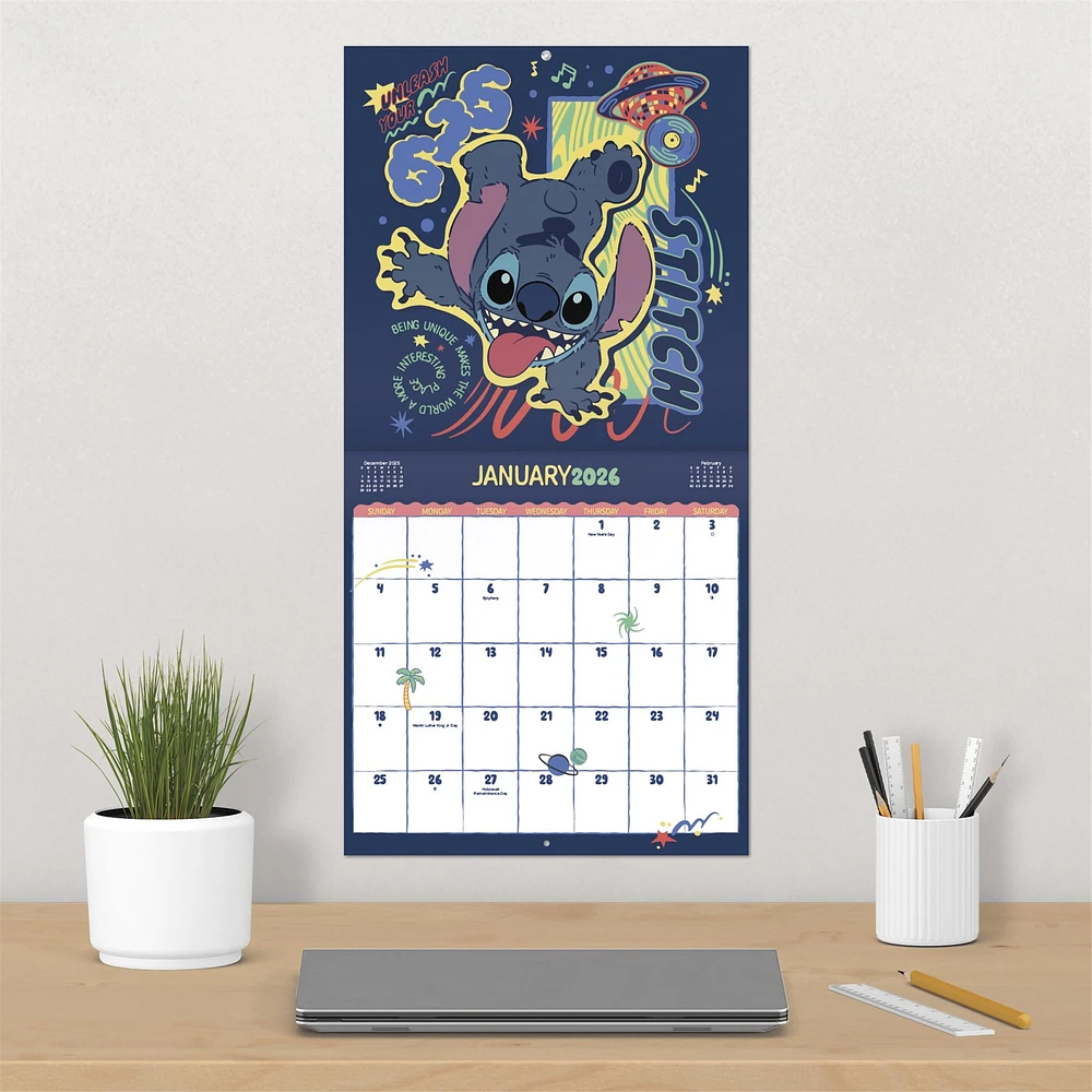 Stitch 2026 Wall Calendar