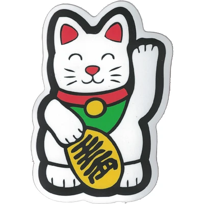 Fortune Cat Vinyl Sticker - FINAL SALE