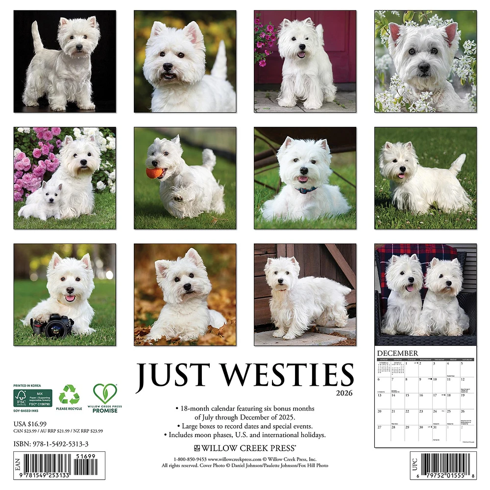 Just Westies 2026 Wall Calendar - Online Exclusive
