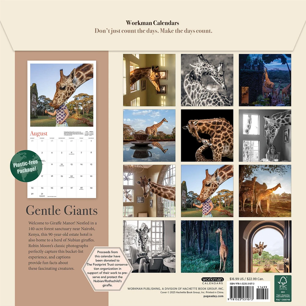Giraffe Manor 2026 Wall Calendar - Online Exclusive