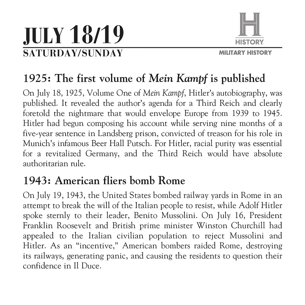 History Channel This Day In Military History 2026 Box Calendar - Online Exclusive