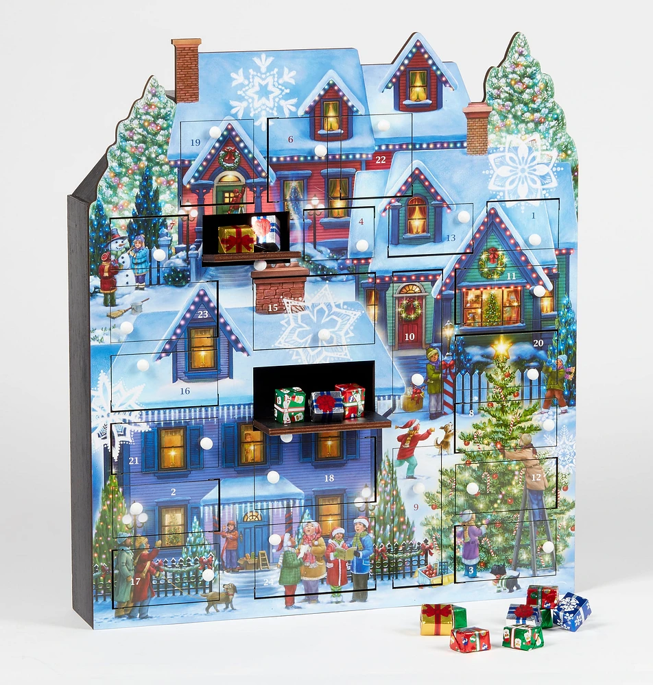 Christmas Houses Wooden Advent Calendar - FINAL SALE