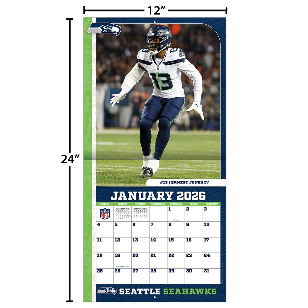 NFL Seattle Seahawks 2026 Wall Calendar