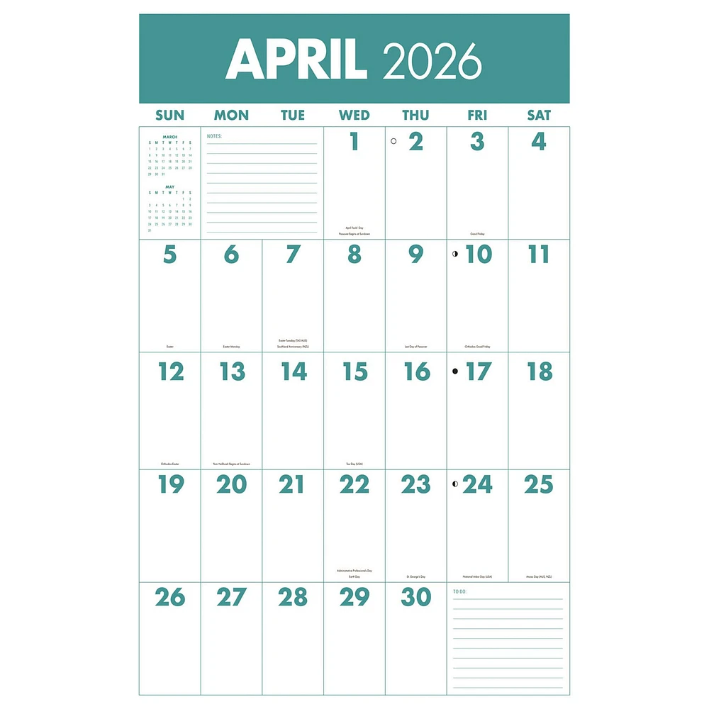 Mammoth Grid Oversized 2026 Poster Calendar