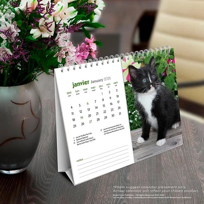 Chatons 2026 Double View Easel Calendar(French)