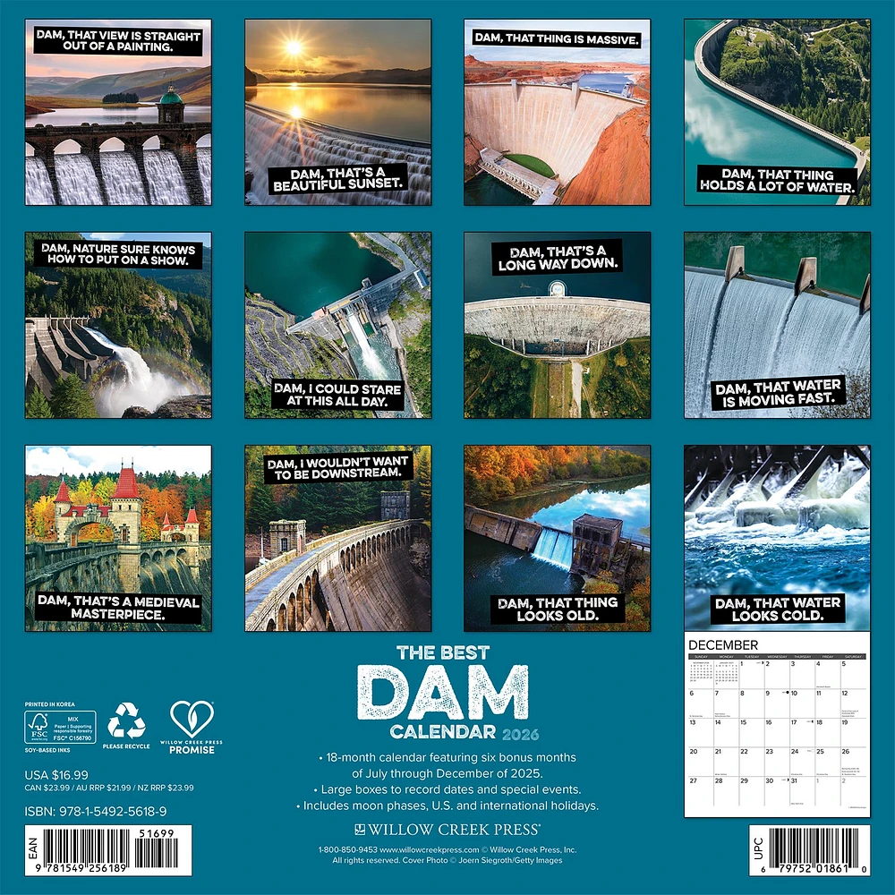 The Best Dam Calendar 2026 Wall Calendar - Online Exclusive