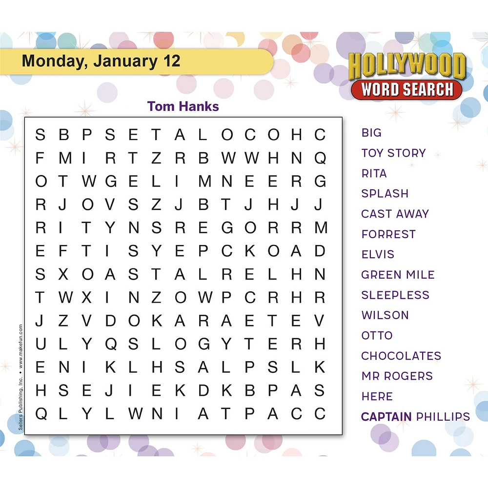 Hollywood Word Search 2026 Box Calendar - Online Exclusive
