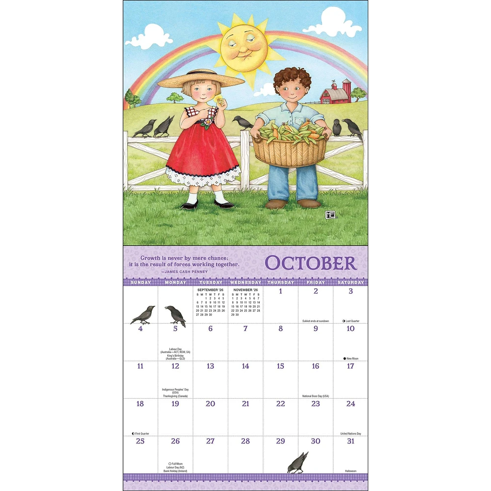 Mary Engelbreits Grow With The Flow 2026 Mini Calendar - Online Exclusive