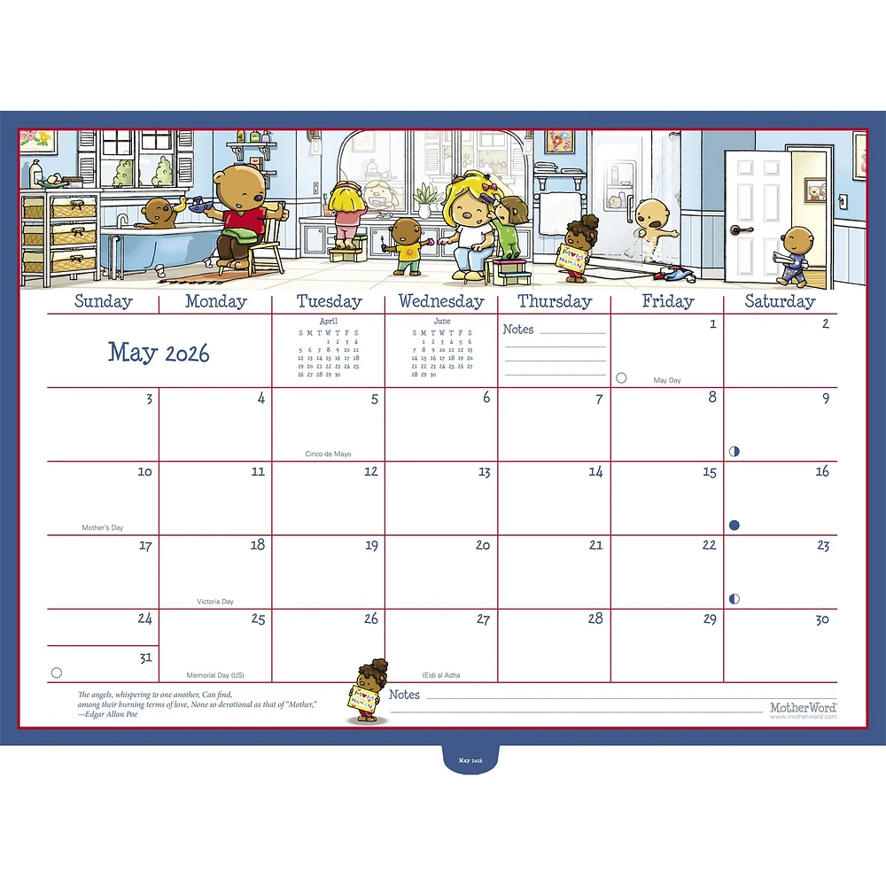 Motherword Deluxe English 2026 Wall Calendar