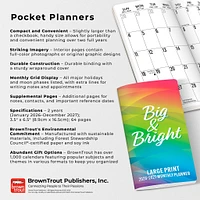 Big And Bright Large Print 2026 2 Yr Pocket Planner Calendar - Online Exclusive