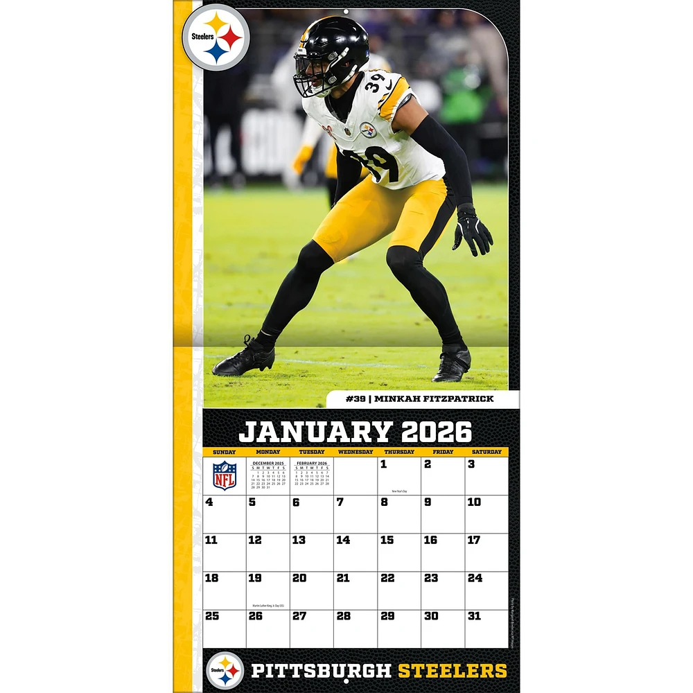 NFL Pittsburgh Steelers 2026 Wall Calendar